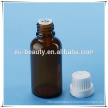 50 ml amber glass bottle with white Plastic Tubular Vial